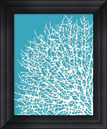 Framed Aqua Coral I Print