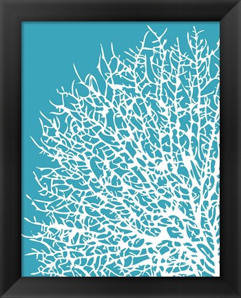 Framed Aqua Coral I Print