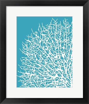 Framed Aqua Coral I Print