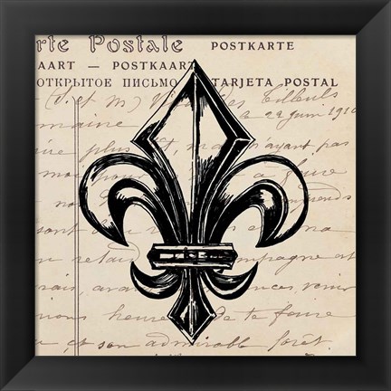 Framed Fleur De Lis I Print