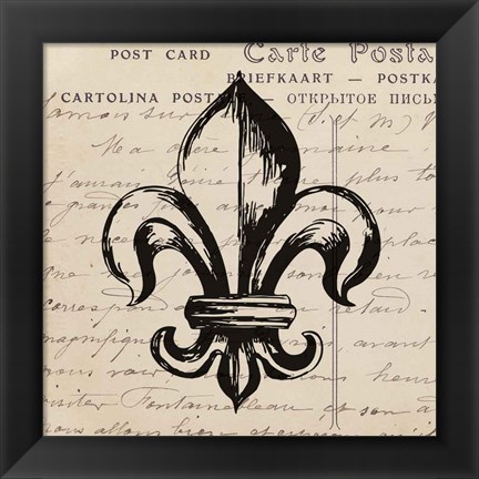 Framed Fleur De Lis II Print