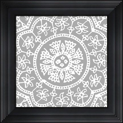 Framed Woodblock Pattern I Print