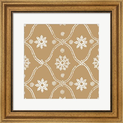 Framed Woodblock Pattern III Print