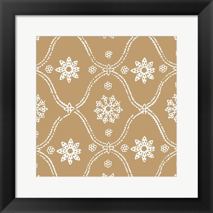 Framed Woodblock Pattern III Print