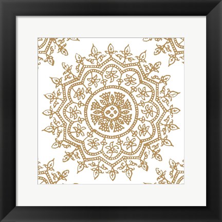 Framed Woodblock Pattern IV Print