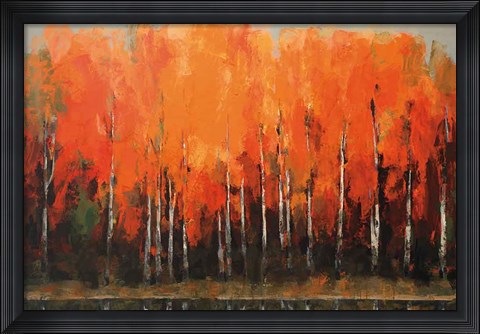 Framed Birch Shoreline Print