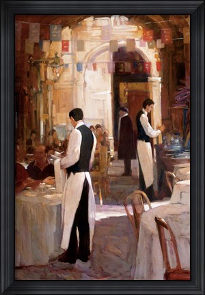 Framed Two Waiters, Place des Vosges Print
