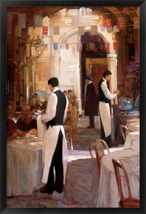 Framed Two Waiters, Place des Vosges Print