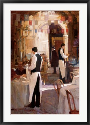 Framed Two Waiters, Place des Vosges Print