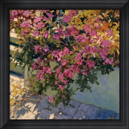 Framed Steps and Summer Flowers Print