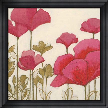 Framed Ladybug Flowers I Print