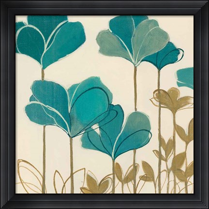 Framed Ladybug Flowers II Print