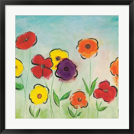 Framed Flowering Garden II Print