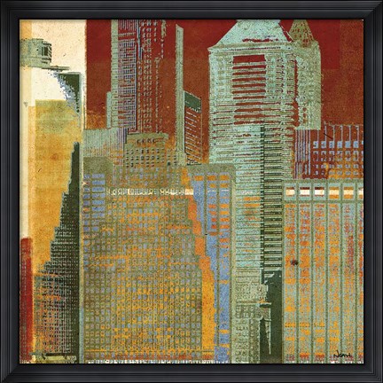Framed Urban Blocks I Print