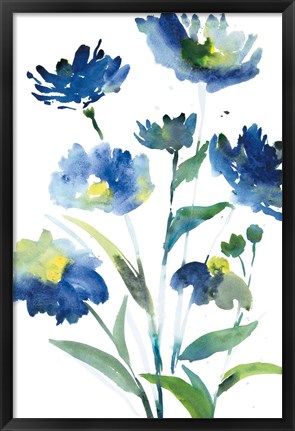 Framed Blue Bliss I Print