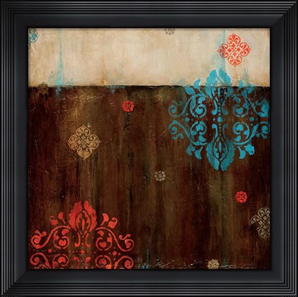 Framed Damask Patterns II Print