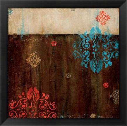 Framed Damask Patterns II Print