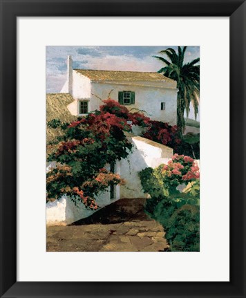 Framed Courtyard Blossoms Print