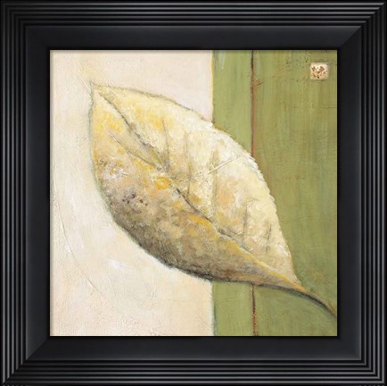 Framed Leaf Impression - Olive Print