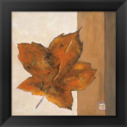 Framed Leaf Impression - Rust Print