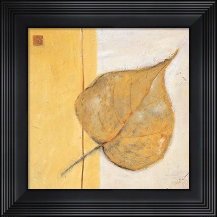 Framed Leaf Impression - Ochre Print