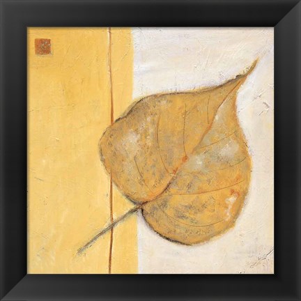 Framed Leaf Impression - Ochre Print