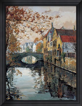Framed Brugge Reflections Print