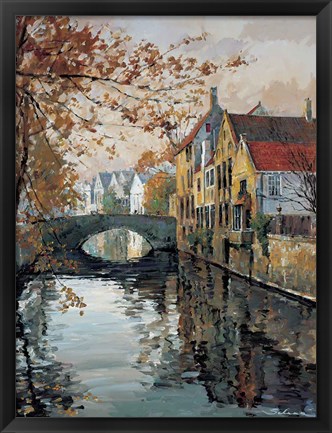 Framed Brugge Reflections Print