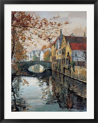 Framed Brugge Reflections Print