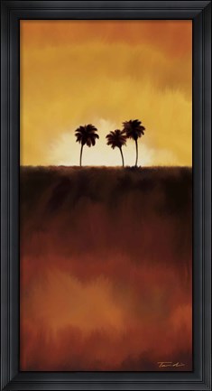 Framed Sunset Palms I Print