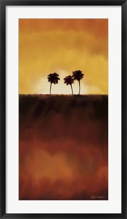 Framed Sunset Palms I Print