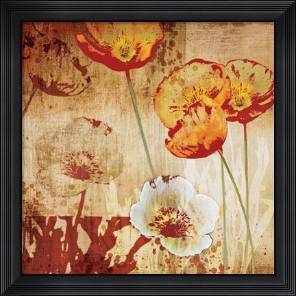 Framed Poppy Heat I Print