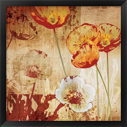 Framed Poppy Heat I Print