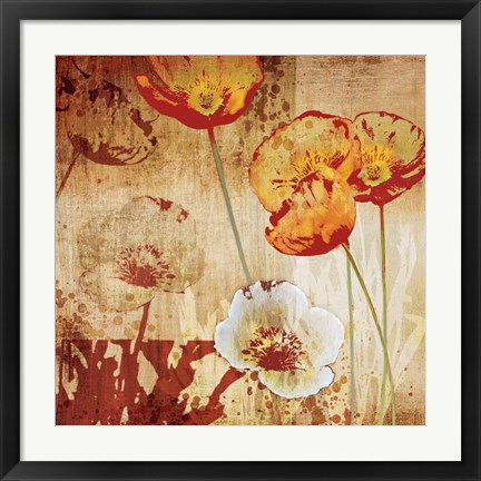 Framed Poppy Heat I Print