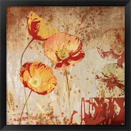 Framed Poppy Heat II Print