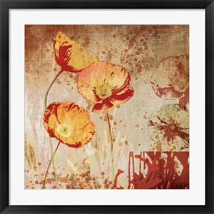 Framed Poppy Heat II Print