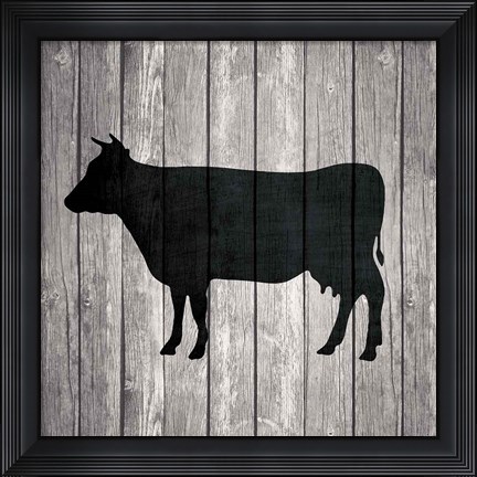 Framed Barn Cow Print