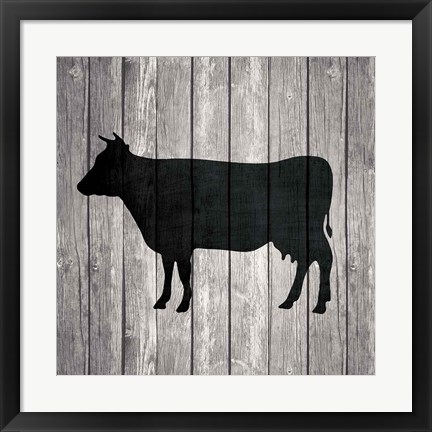 Framed Barn Cow Print