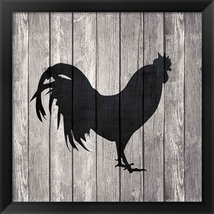 Framed Barn Rooster Print