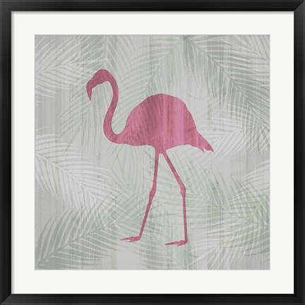 Framed Pink Flamingo II Print