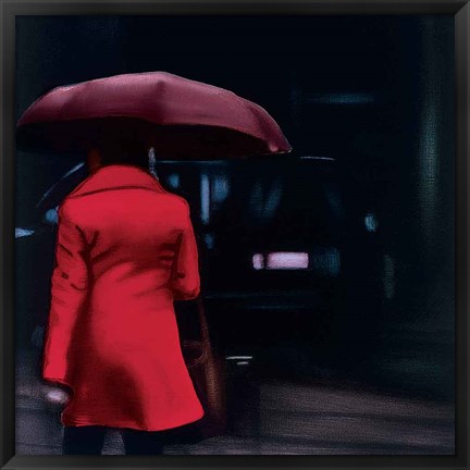 Framed Lady in Red Print