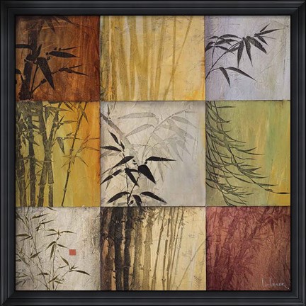 Framed Bamboo Nine Patch II Print