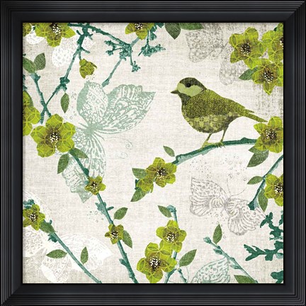 Framed Birds and Butterflies II Print