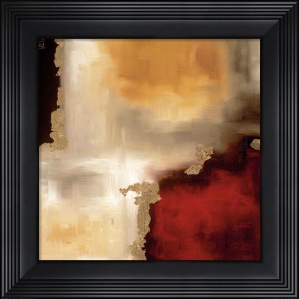 Framed Crimson Accent I Print