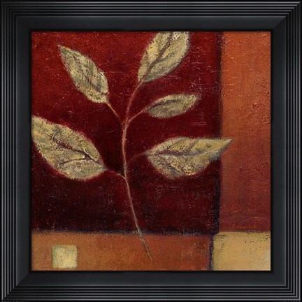 Framed Crimson Leaf Study I Print