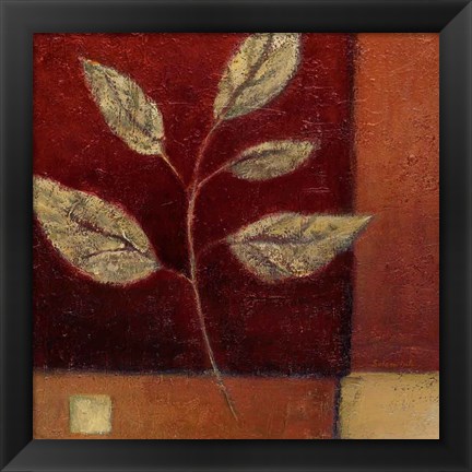 Framed Crimson Leaf Study I Print