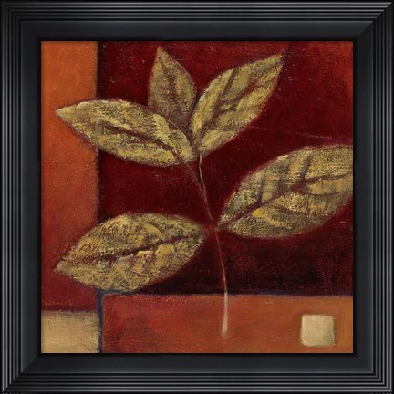 Framed Crimson Leaf Study II Print