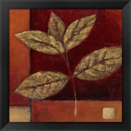 Framed Crimson Leaf Study II Print