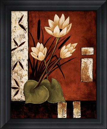 Framed Lotus Silhouette II Print