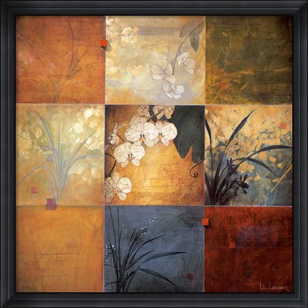 Framed Orchid Nine Patch Print